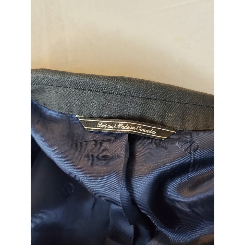 David Donahue Blazer Men 46 R Charcoal Marzotto Wool Super 150s Double Vented - Picture 10 of 16